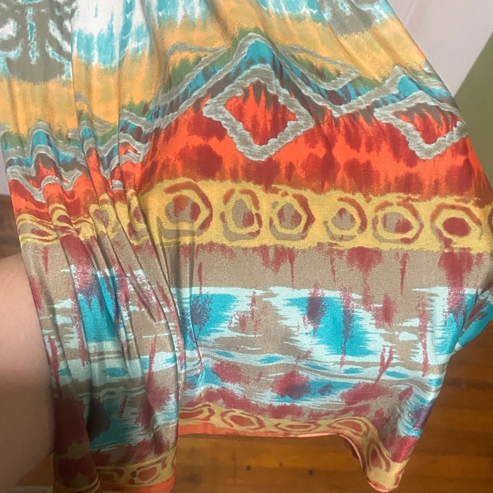 Vibrant Patterned wide leg pants - Picture 5 of 7